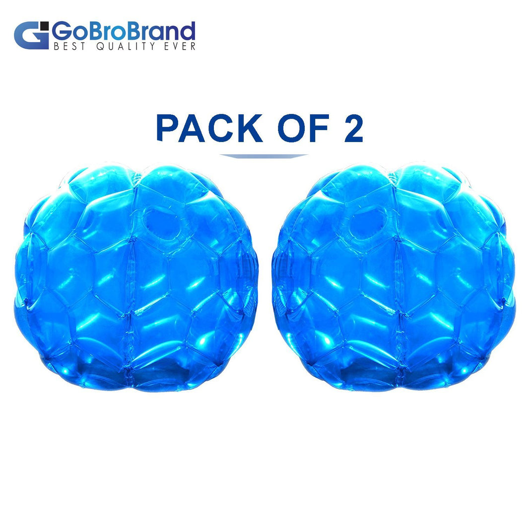GoBroBrand Bubble Bumper Balls 2 pack of Inflatable Buddy hamster Bbop Ball set -  Used also as Giga Sumo  Wearable human zorb soccer Suits for outdoor play. Size: 36