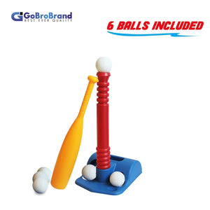 T-Ball Set For Toddlers, Kids, - Baseball Tee Game Includes 1 Bat, 6 Balls, Adjustable "T" Height - Adapts With Your Child's Growth Spurts - Improves Batting Skills - For Boys & Girls Age 3-12 Yrs Old