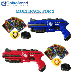 Laser Tag Guns Set - The Laser quest Gun set, Includes 2 guns 2 Badges, 2 Belts, 10 Cards, And More! - The lazer tag set is the best toys for Girls & Boys age 5 - 18 - 2 PACK